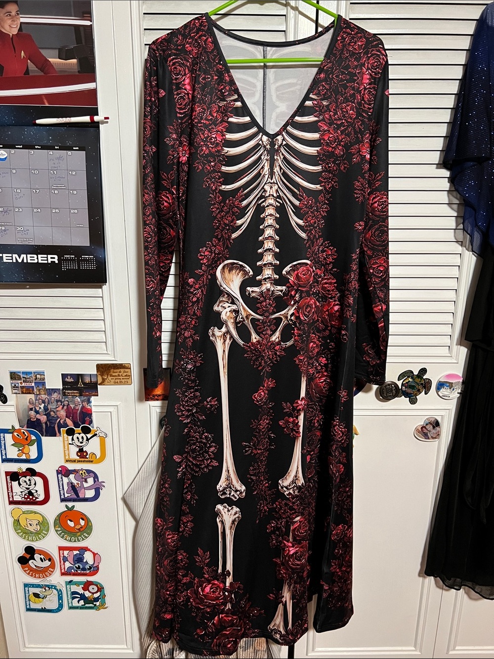Black & Red Skeleton Rose Halloween costume - Women’s costume